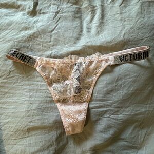 Victoria’s Secret Lace Thong Panty with Embellished Straps